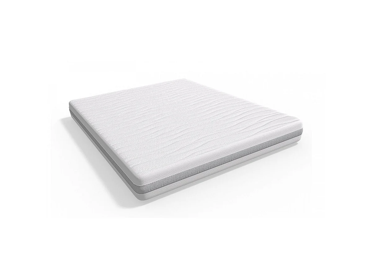 Ensemble Lit coffre Kate en tissu bleu canard 140x190cm + Matelas mousse Clean Confort 16 cm