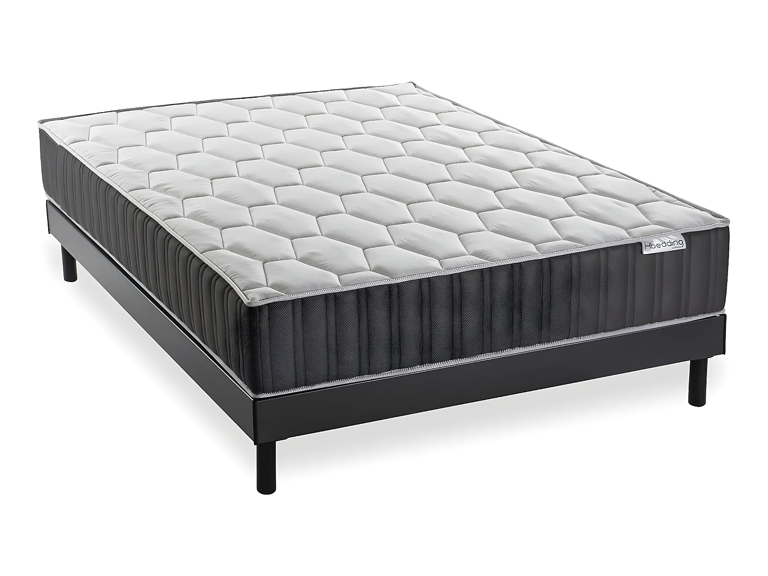Ensemble matelas mémoire + sommier 90x190 Memo Prestige Hbedding - Mousse ergo, mousse HR 35kg et mousse effet mémoire de forme