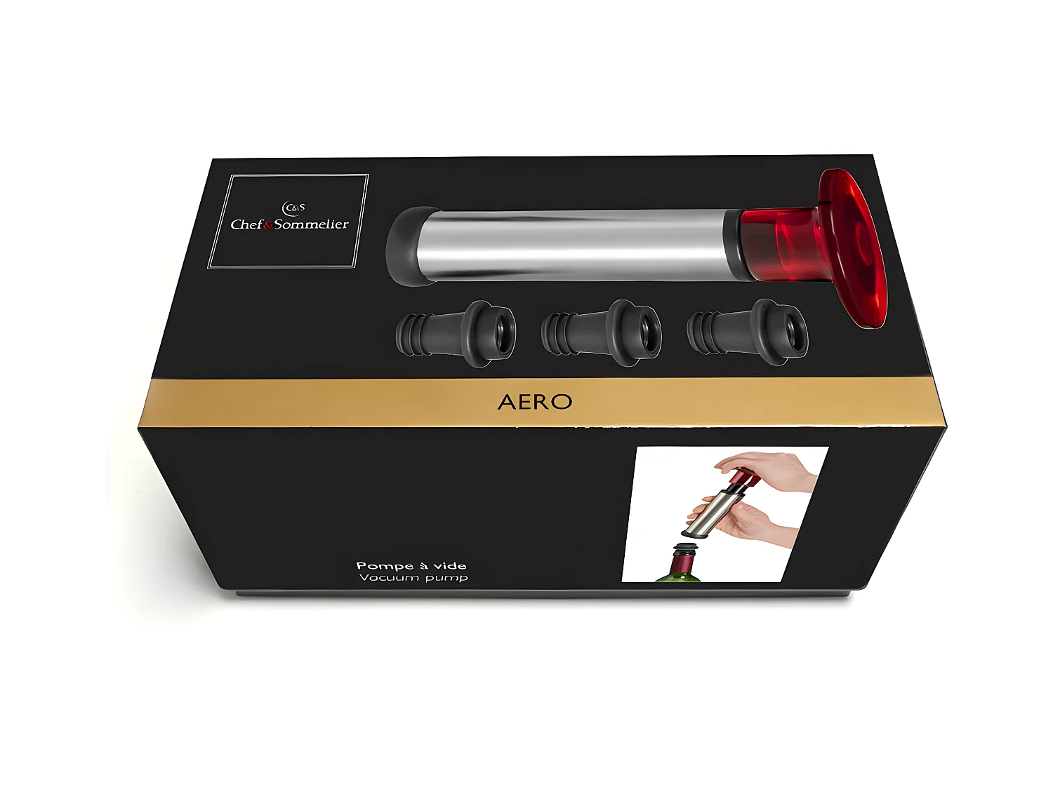 Aero - Pompe à vide avec 3 bouchons