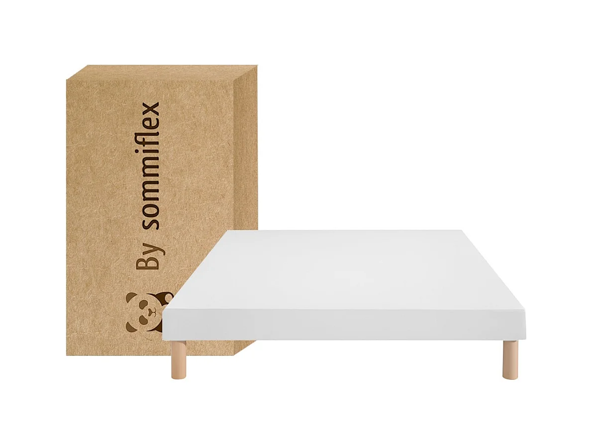 Sommier tapissier gris 160x200cm Fabrication Française + pieds offerts