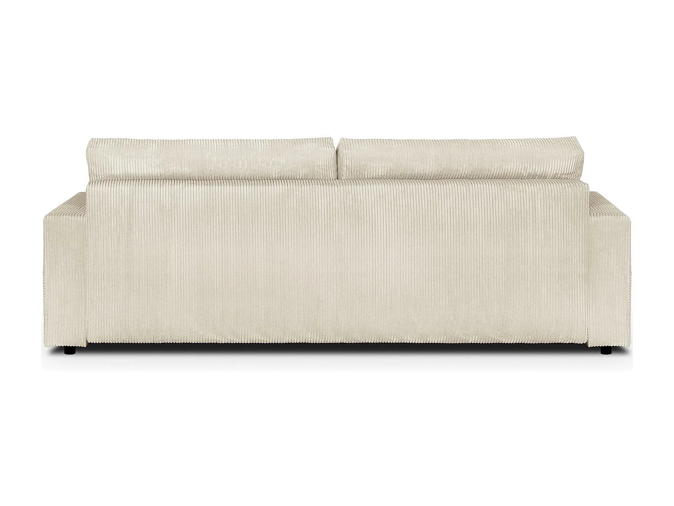 Canapé convertible 3 places en velours côtelé beige - Robin