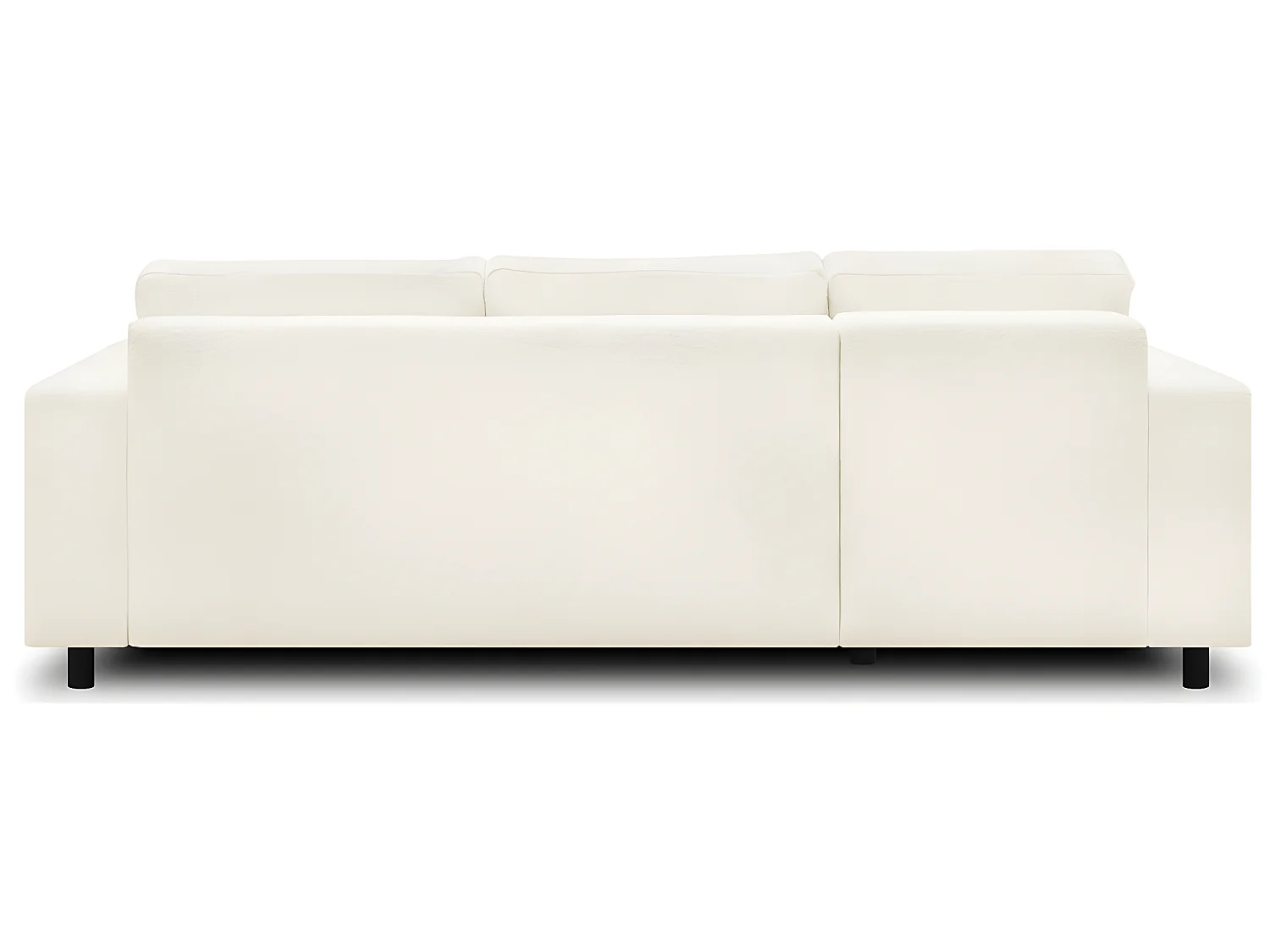 Canapé d'angle convertible 4 places en tissu bouclette ivoire