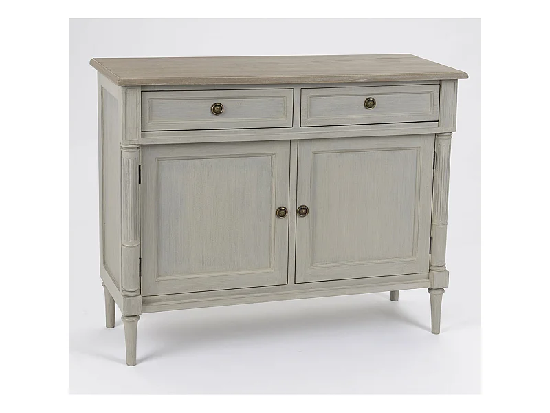 Buffet étroit 2 tiroirs Edouard 100x35 cm en Bois