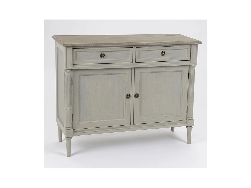 Buffet étroit 2 tiroirs Edouard 100x35 cm en Bois