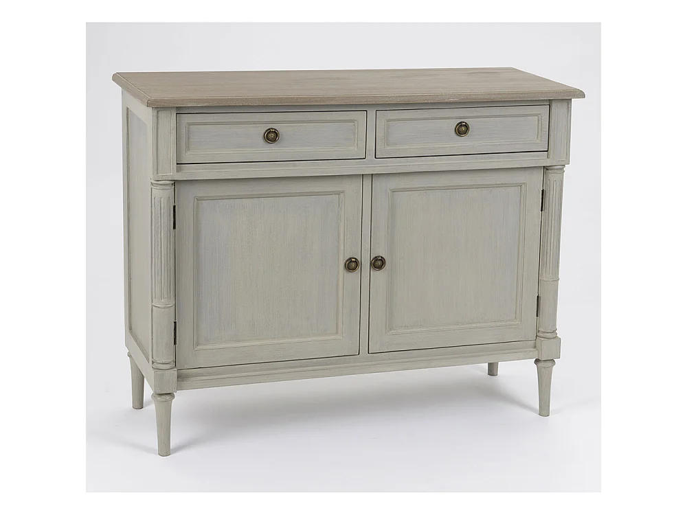 Buffet étroit 2 tiroirs Edouard 100x35 cm en Bois