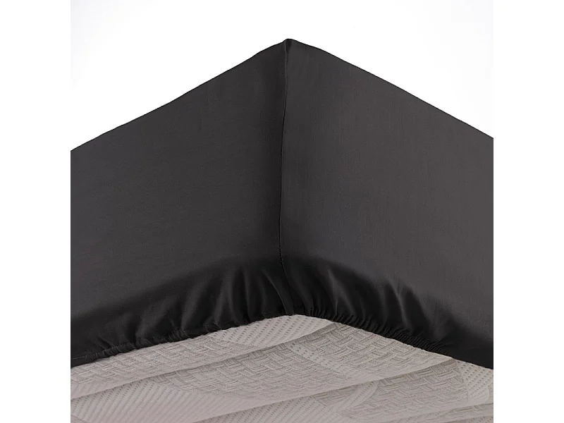 Drap Housse "Lina" 160x200cm Charbon