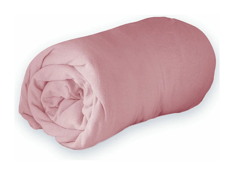 Drap Housse "Jersy" 160x200cm Rose Dragée