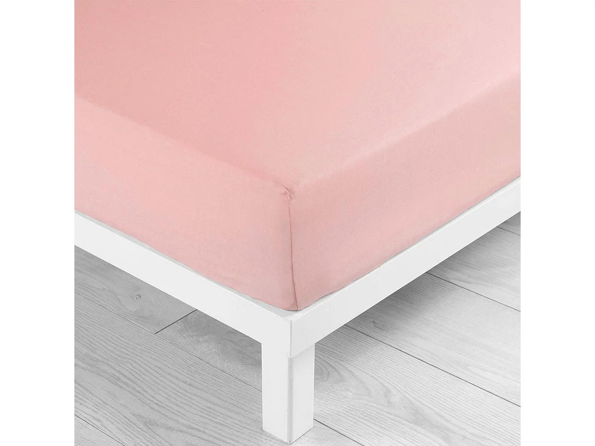 Drap Housse "Jersy" 160x200cm Rose Dragée
