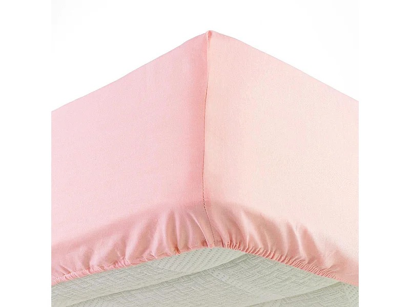 Drap Housse "Jersy" 160x200cm Rose Dragée