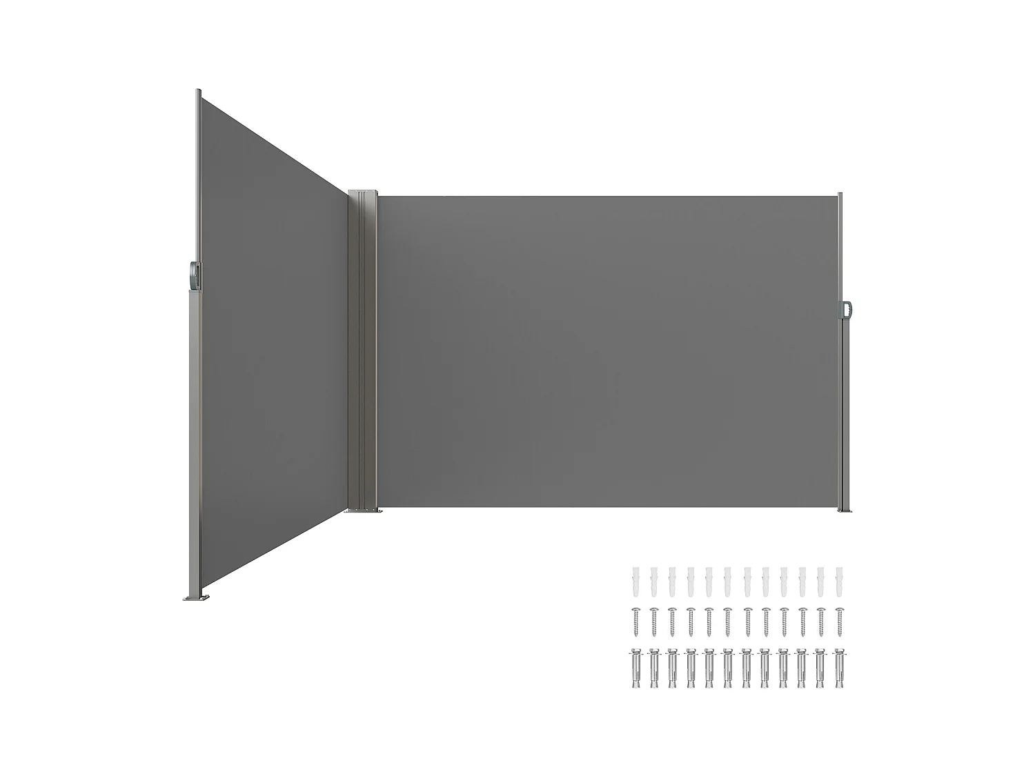 Auvent Latéral Rétractable SucceBuy, 200 x 600 cm, Clôture de Séparation pour Patio