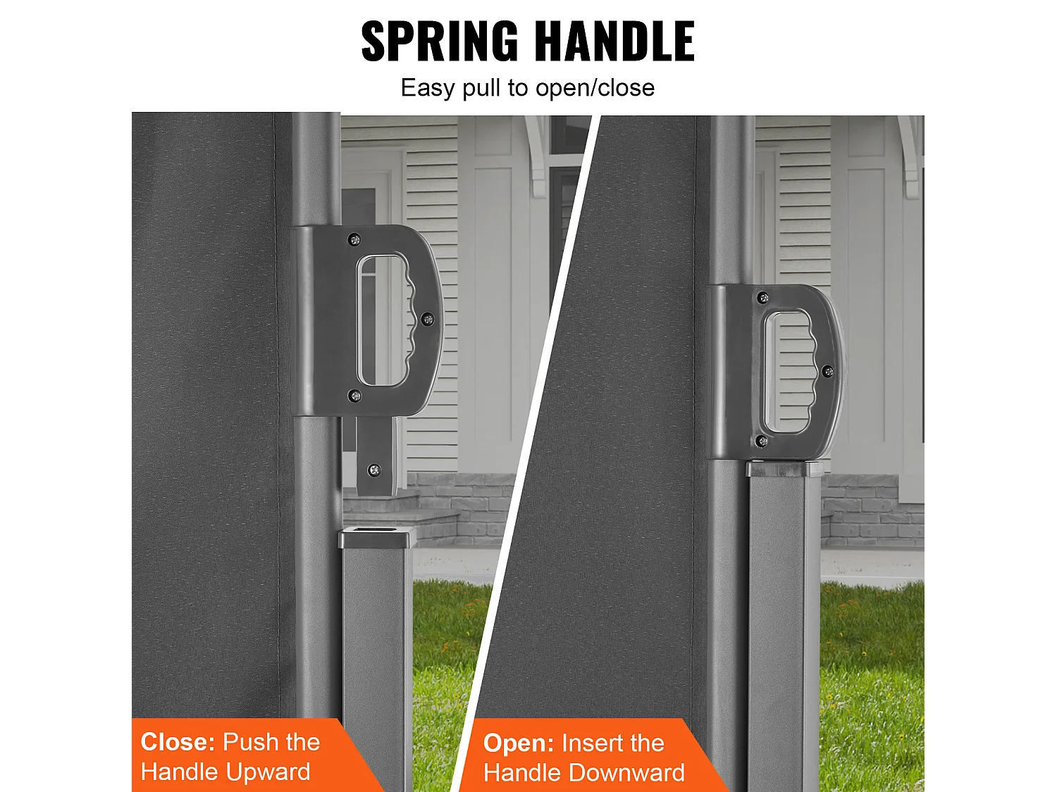 Auvent Latéral Rétractable SucceBuy, 200 x 600 cm, Clôture de Séparation pour Patio