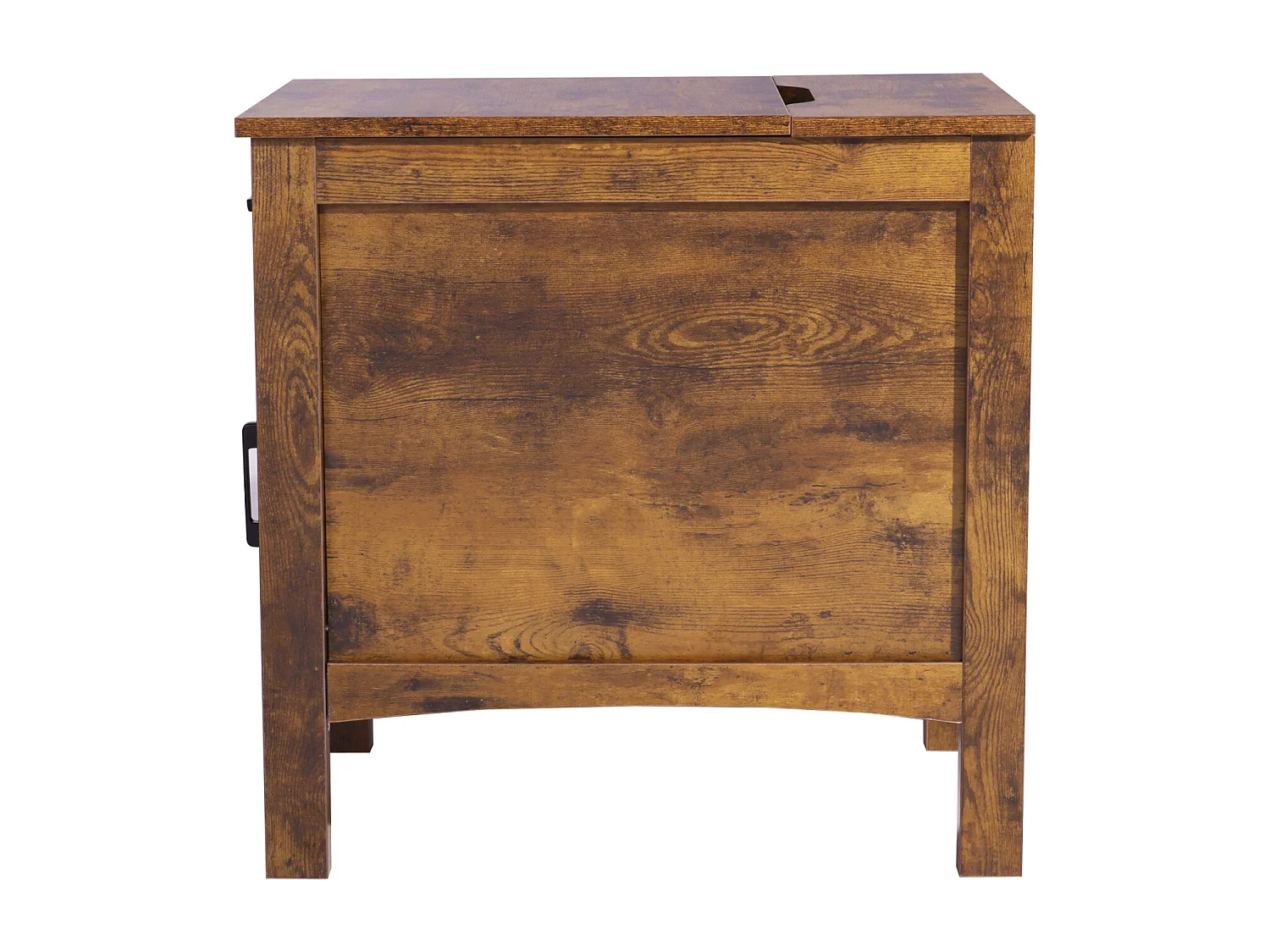 Table d'Appoint SucceBuy, Table d'Appoint Farmhouse avec USB, Rangement à 3 Niveaux, Burlywood