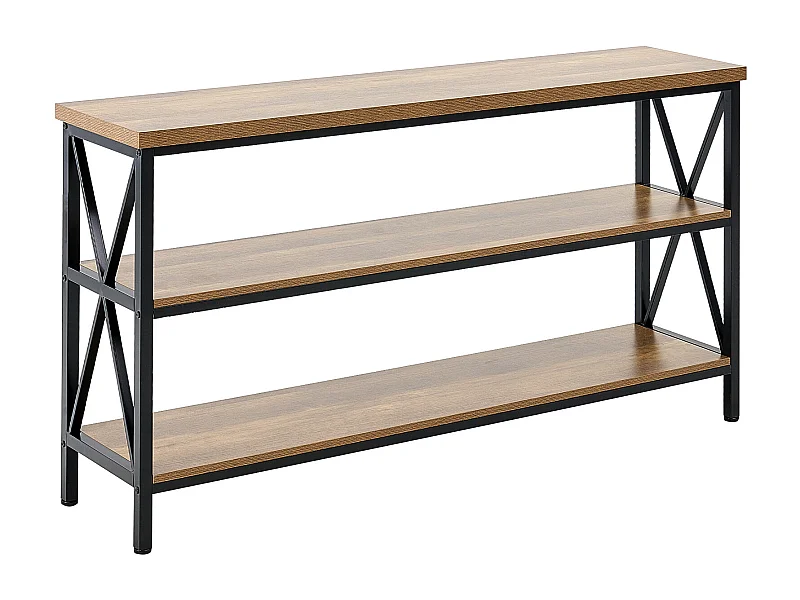 Table Console SucceBuy 140 cm, 1 Niveau, Marron-Noir, pour l'Entrée et le Salon