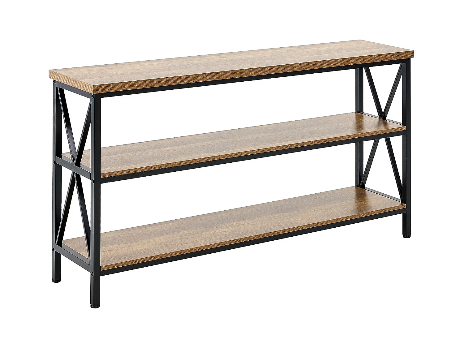 Table Console SucceBuy 140 cm, 1 Niveau, Marron-Noir, pour l'Entrée et le Salon