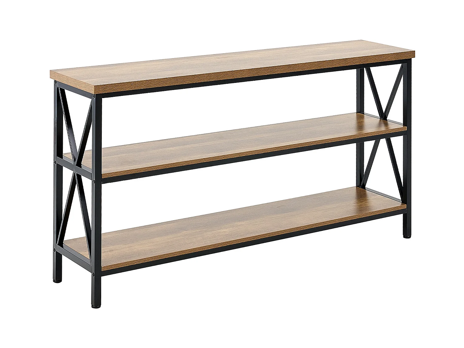 Console-Tisch SucceBuy 140 cm, 1 Ebene, Braun-Schwarz, für die Eingangshalle und das Wohnzimmer