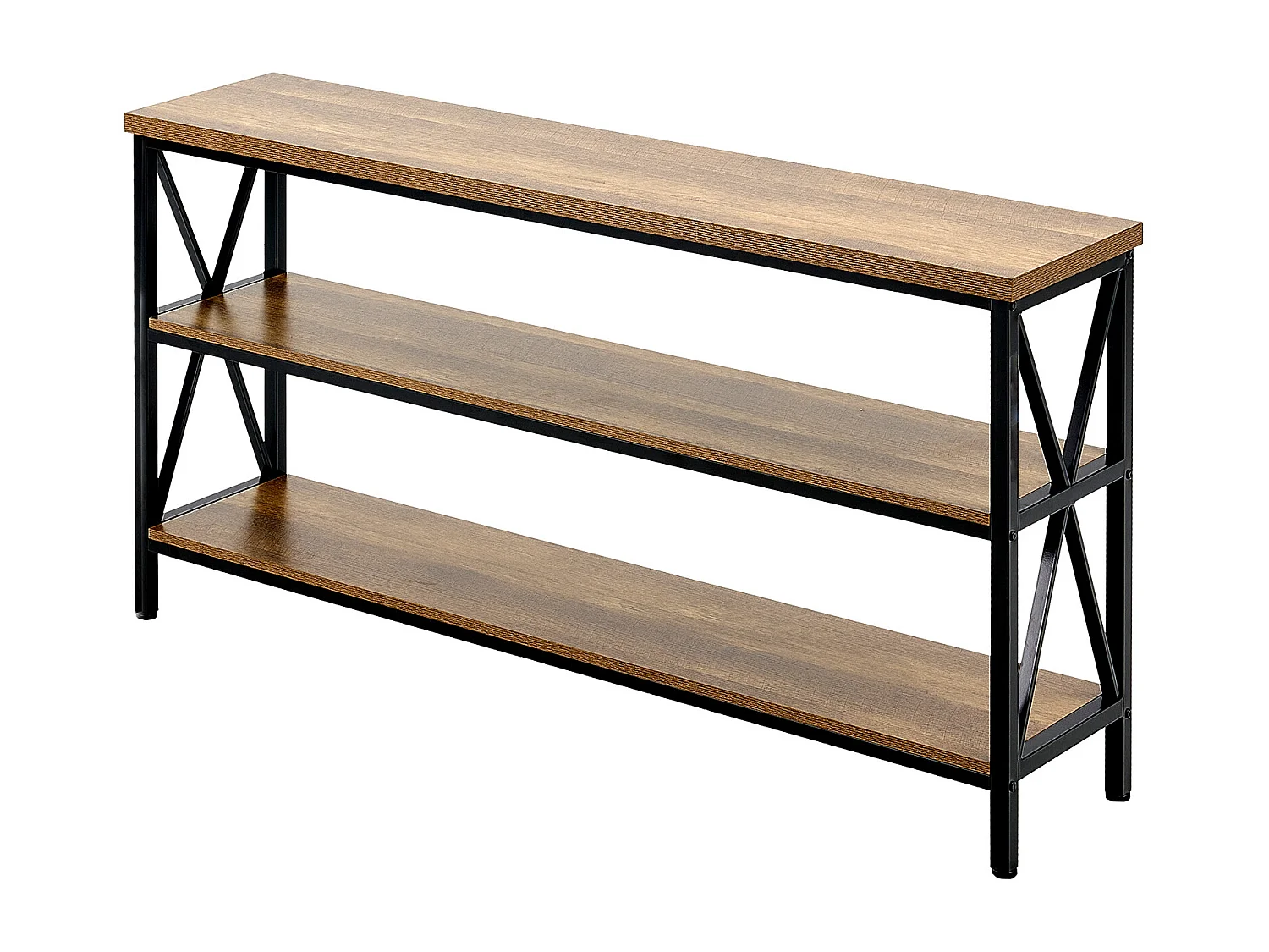 Table Console SucceBuy 140 cm, 1 Niveau, Marron-Noir, pour l'Entrée et le Salon