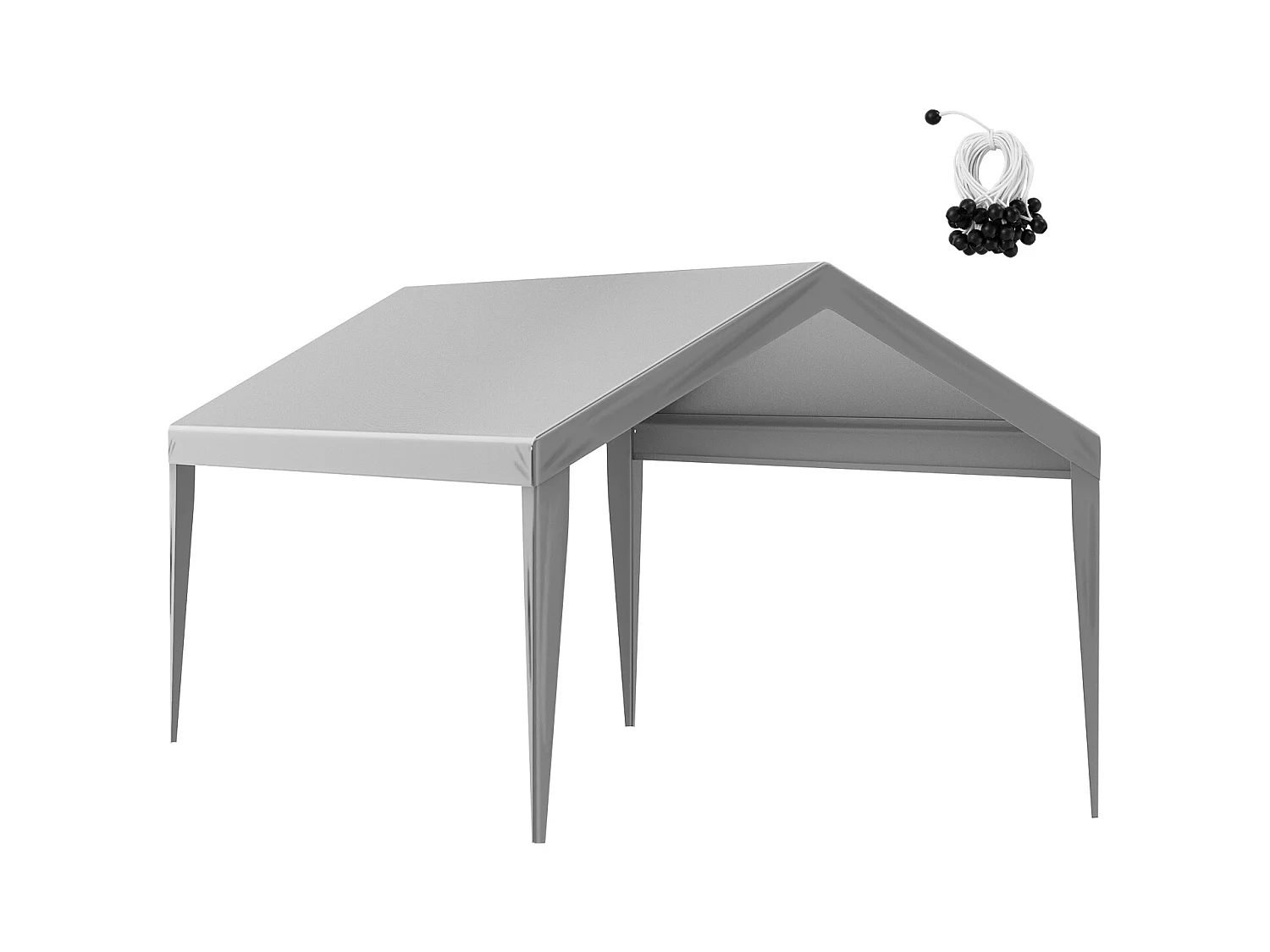 Toile de Rechange Carport Auvent SucceBuy Abri de Remplacement pour Abri d'Auto 304.8cm x 609.6cm Gris