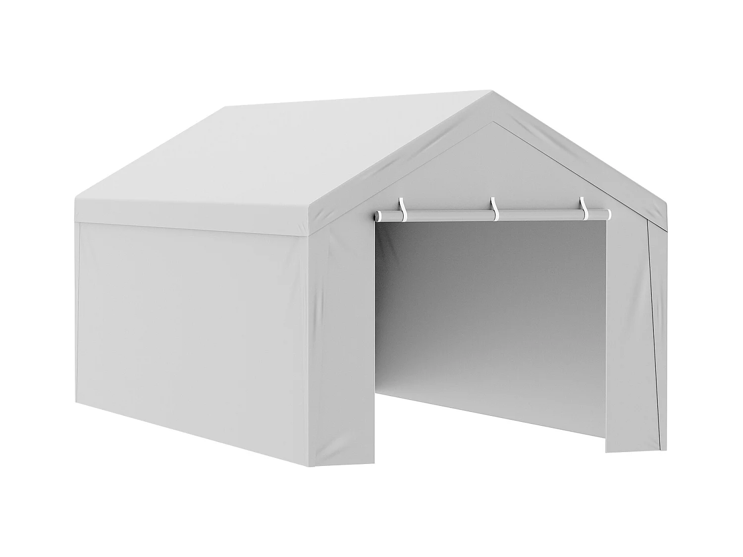 Toile de Rechange Carport Auvent SucceBuy Abri de Remplacement pour Abri d'Auto 304.8cm x 609.6cm avec Toit de Tente et Parois Latérales, Blanc