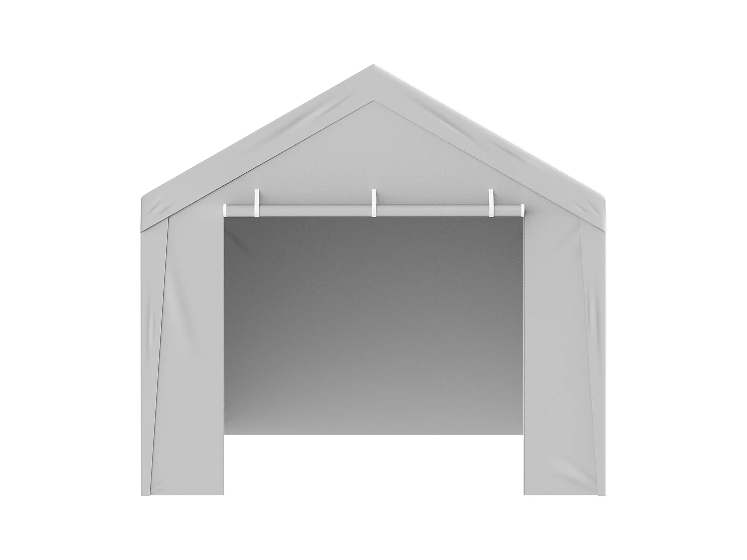 Toile de Rechange Carport Auvent SucceBuy Abri de Remplacement pour Abri d'Auto 304.8cm x 609.6cm avec Toit de Tente et Parois Latérales, Blanc