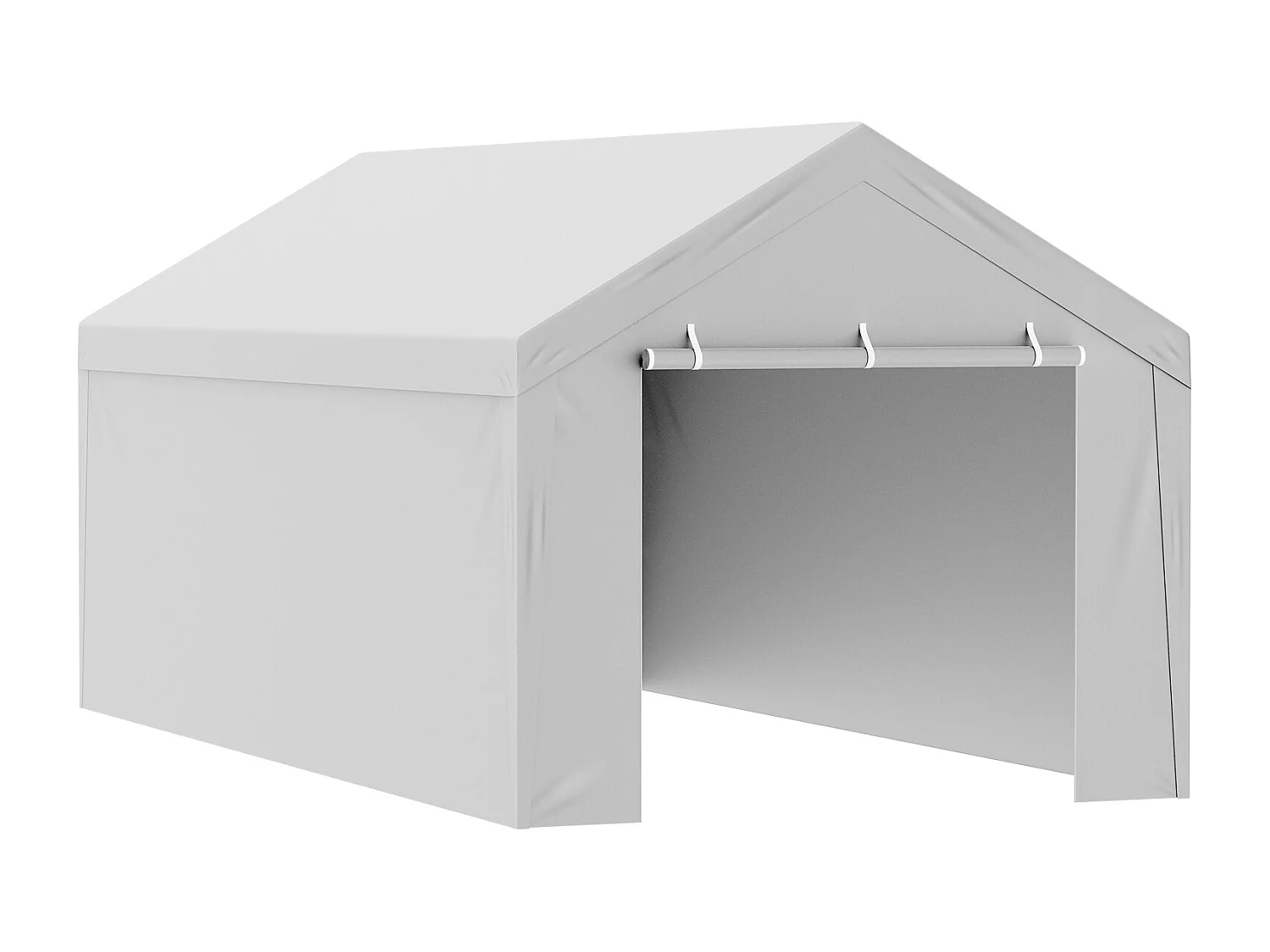 Lona de Substituição SucceBuy Capota de Substituição para Carport 304,8 cm x 609,6 cm com Teto Tipo Tenda e Paredes Laterais, Branco