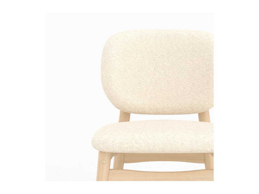 Set di 2 sedie in tessuto bouclé beige - Paulette