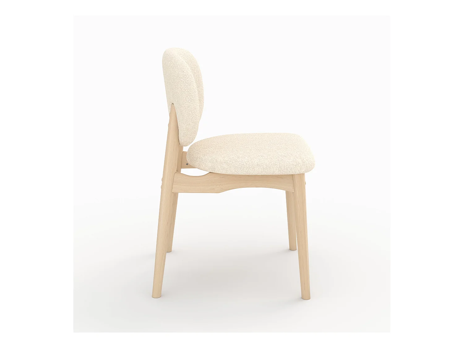 Set di 2 sedie in tessuto bouclé beige - Paulette