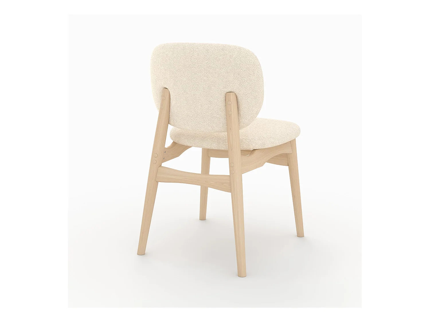 Set di 2 sedie in tessuto bouclé beige - Paulette