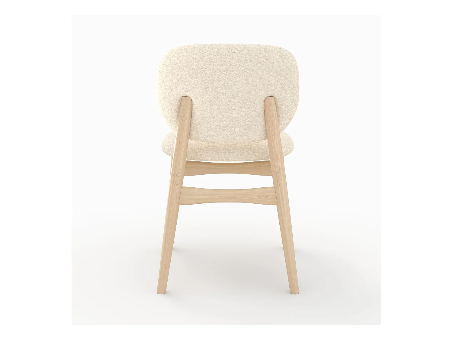 Set di 2 sedie in tessuto bouclé beige - Paulette