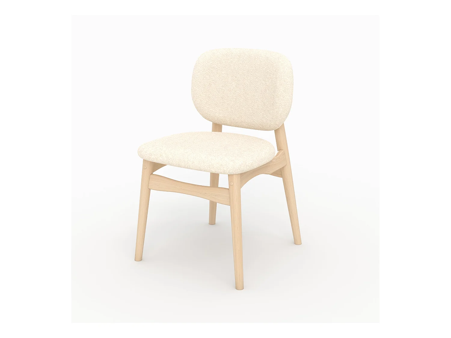 Set di 2 sedie in tessuto bouclé beige - Paulette