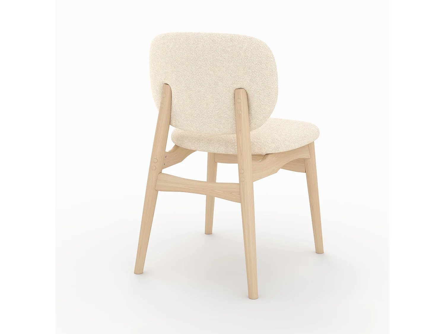 Set di 2 sedie in tessuto bouclé beige - Paulette