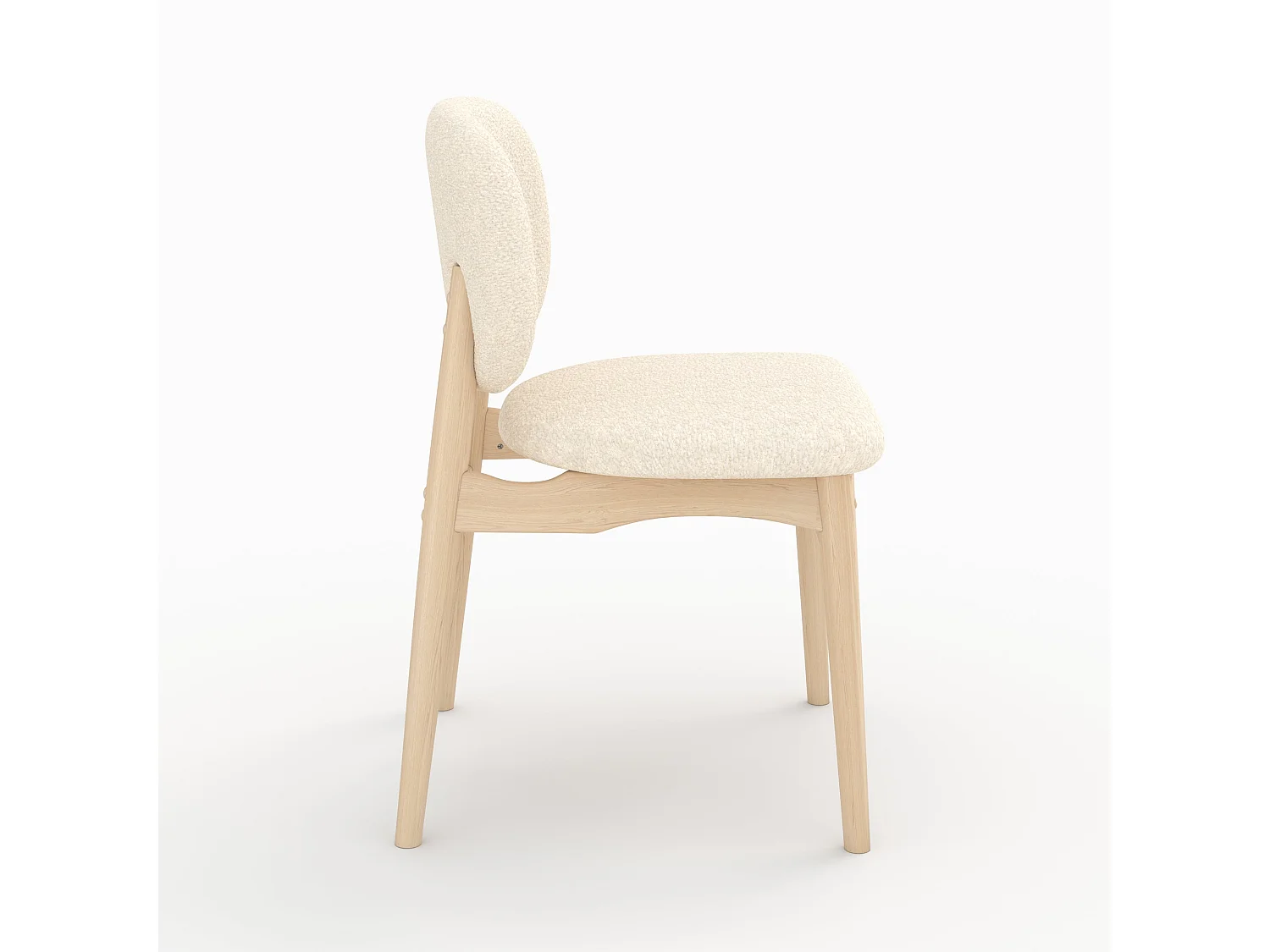 Set di 2 sedie in tessuto bouclé beige - Paulette