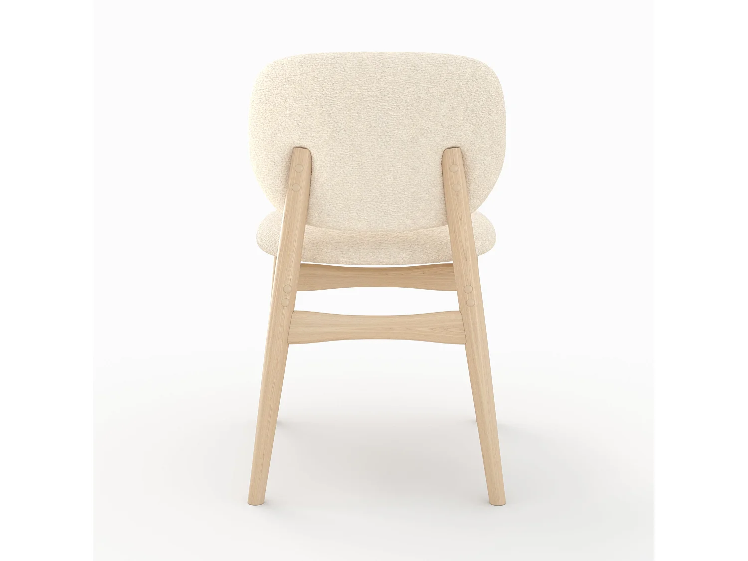 Set di 2 sedie in tessuto bouclé beige - Paulette