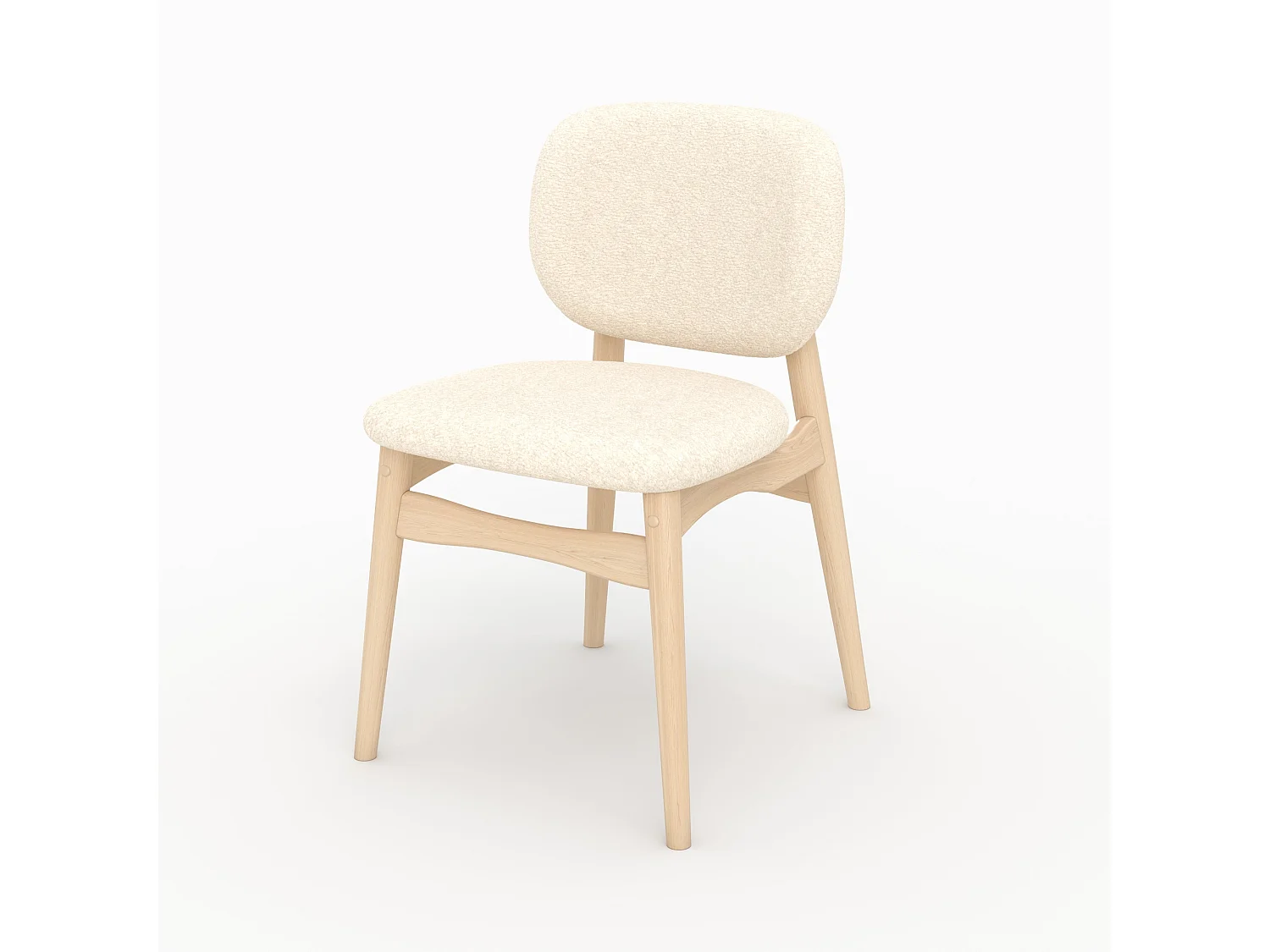 Set di 2 sedie in tessuto bouclé beige - Paulette