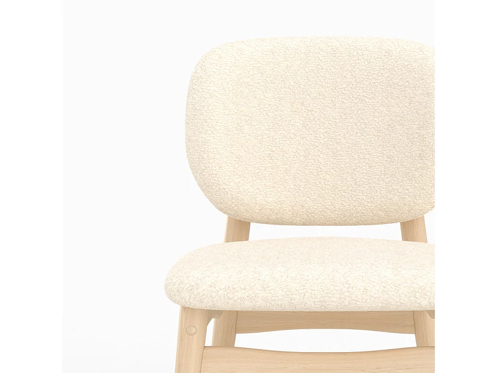 Lote de 2 sillas de tejido bouclé beige - Paulette