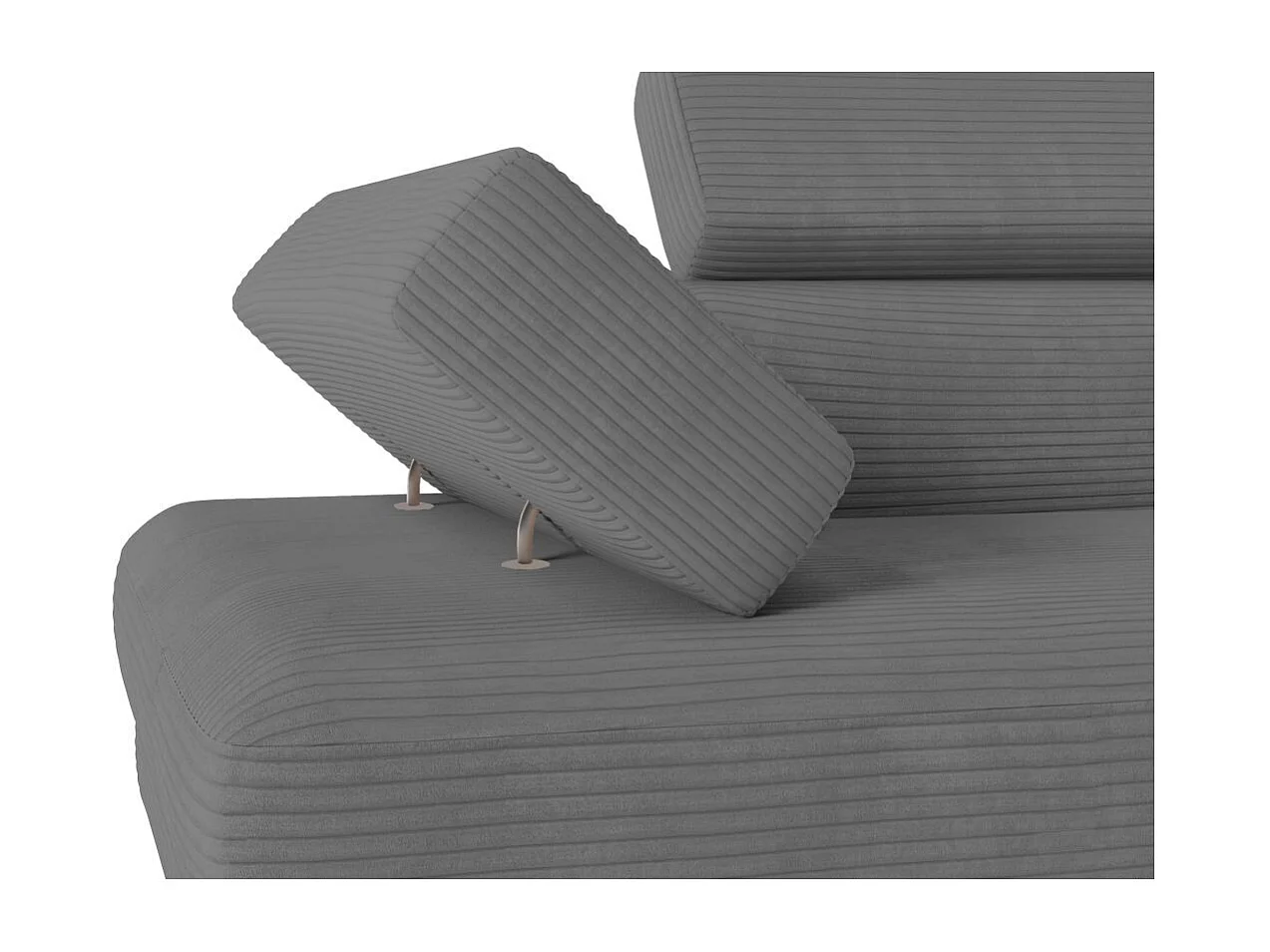 Canapé d'angle droit convertible RIO 5 places avec coffre de rangement en velours côtelé Gris anthracite