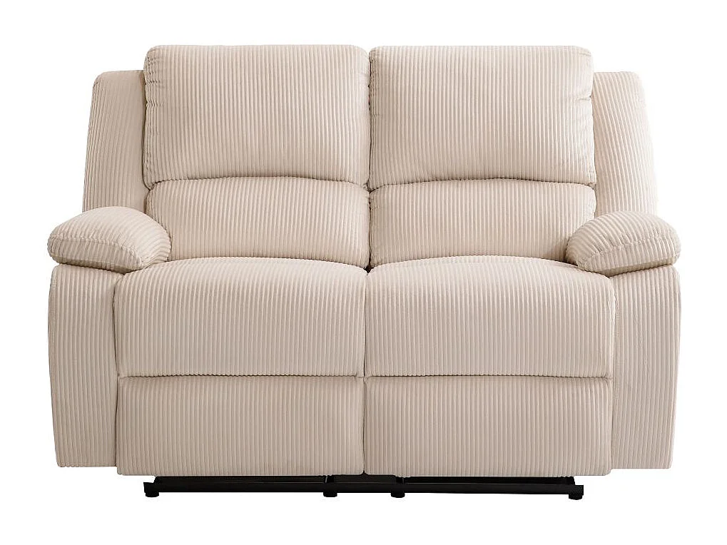 RELAXXO - Canapé de relaxation manuel 2 places LEO en velours côtelé - beige