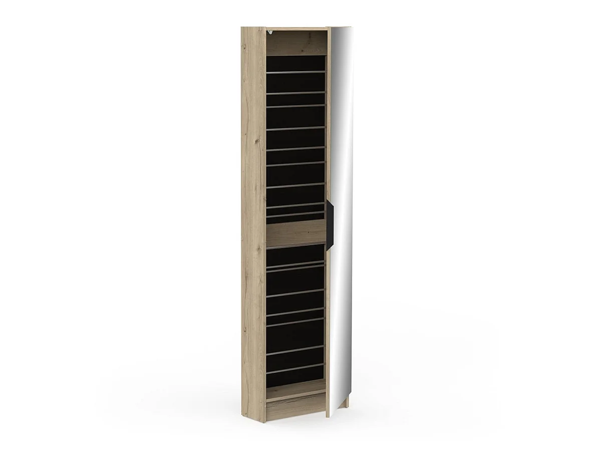 Schoenenkast 1 Deur Spiegel L50 cm - Zapatero