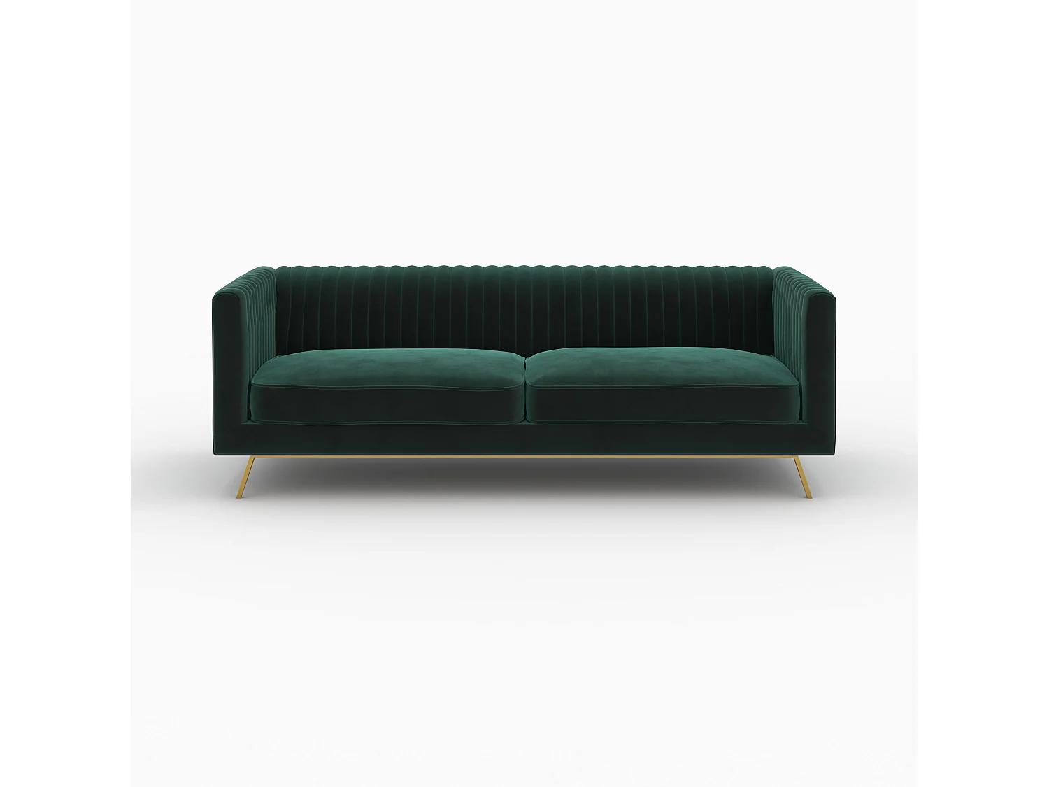 Ensemble canapé et fauteuil en velours vert 4 places - Gatsby
