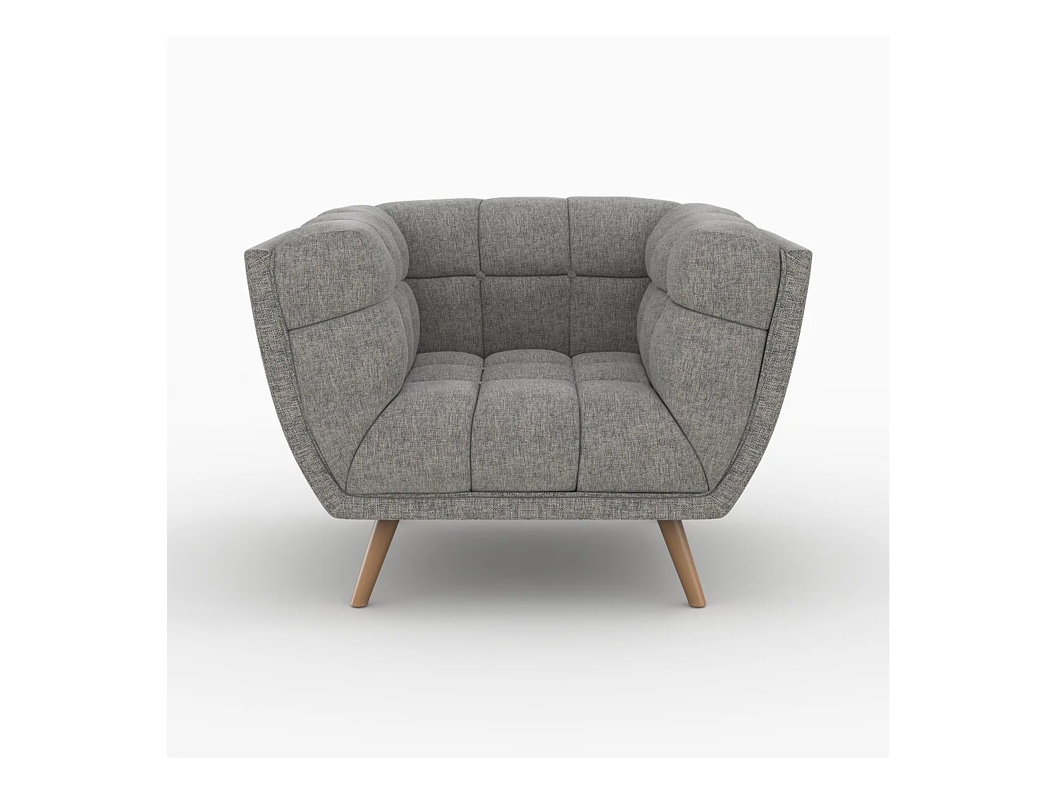 Ensemble canapé et fauteuil en tissu gris 4 places - Carmen