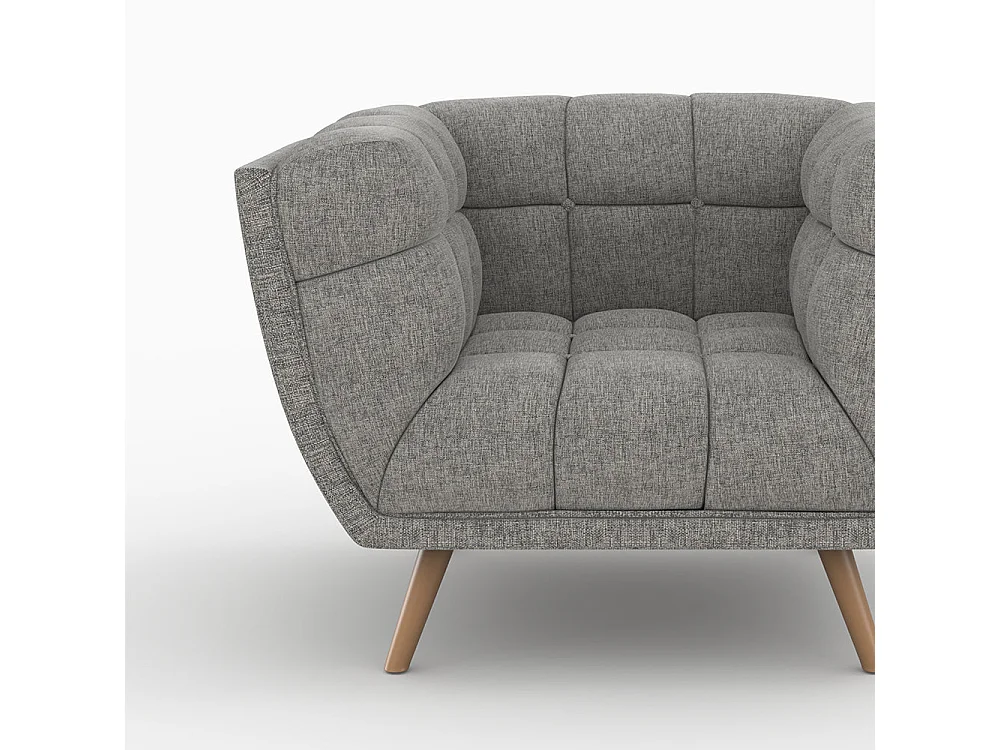 Ensemble canapé et fauteuil en tissu gris 4 places - Carmen