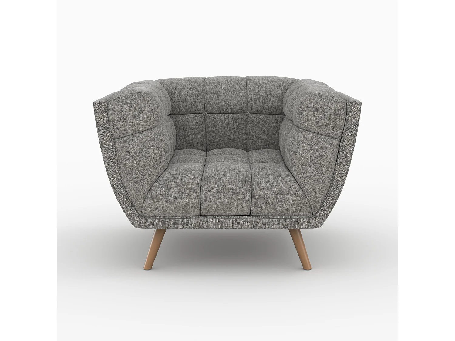 Ensemble canapé et fauteuil en tissu gris 4 places - Carmen