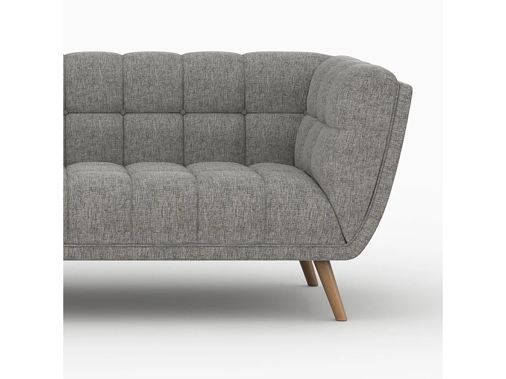 Ensemble canapé et fauteuil en tissu gris 4 places - Carmen