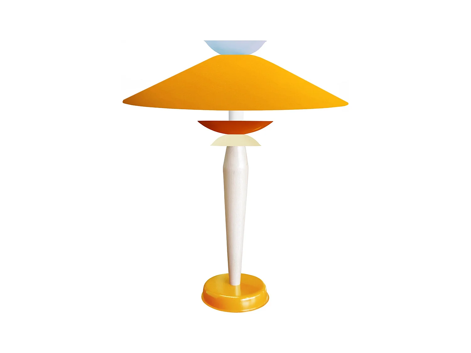Lampe a Poser TOSEL ,métal,bois,Jaune ,H52xD39xP39cm