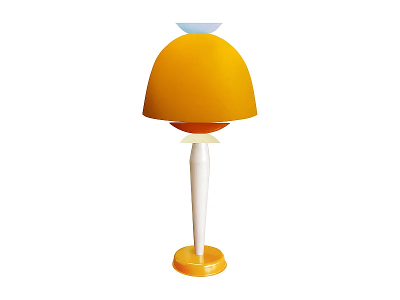 Lampe a Poser TOSEL ,métal,bois,Jaune ,H53xD24xP24cm