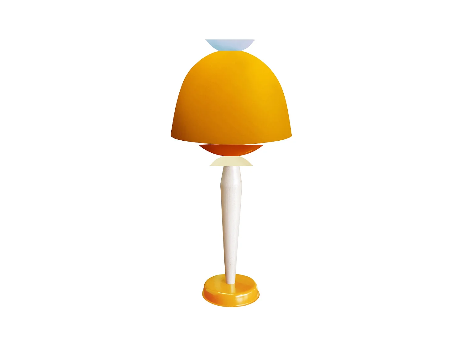 Lampe a Poser TOSEL ,métal,bois,Jaune ,H53xD24xP24cm