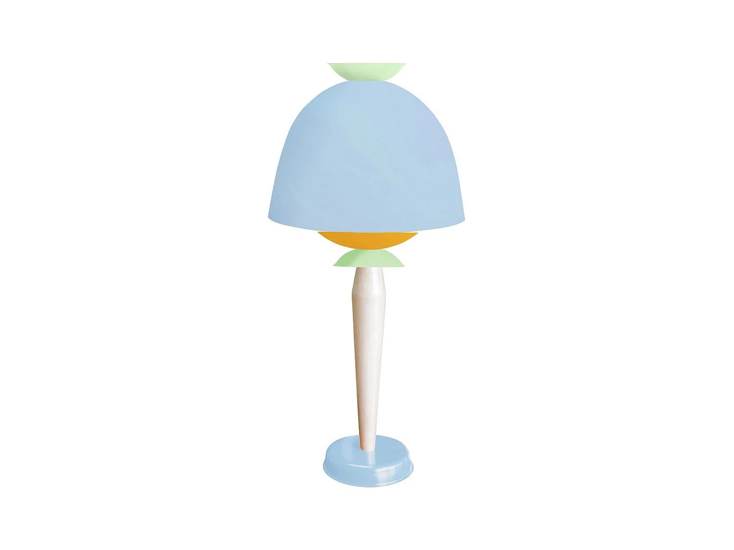 Lampe a Poser TOSEL ,métal,bois,Bleu,H53xD24xP24cm