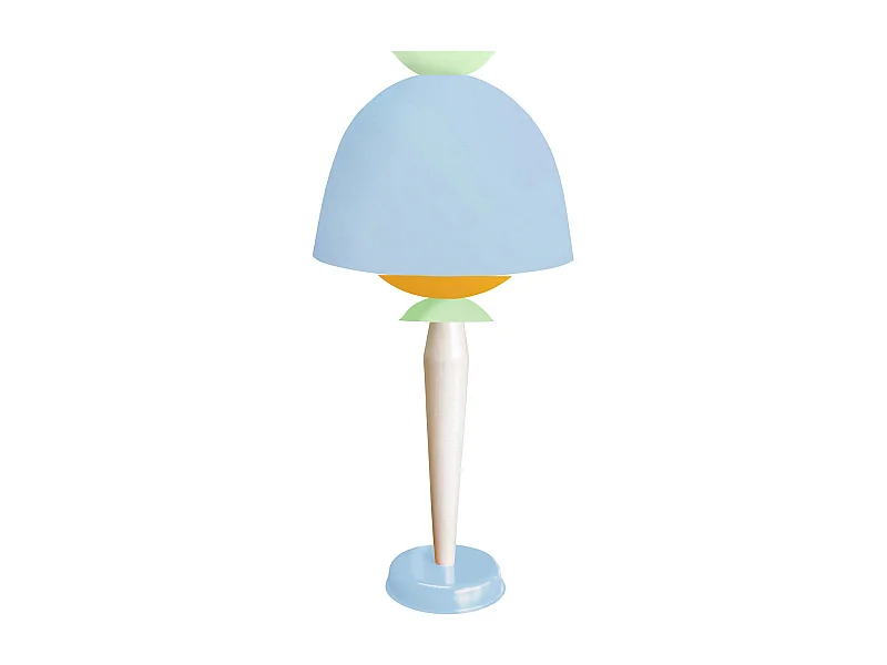 Lampe a Poser TOSEL ,métal,bois,Bleu,H53xD24xP24cm