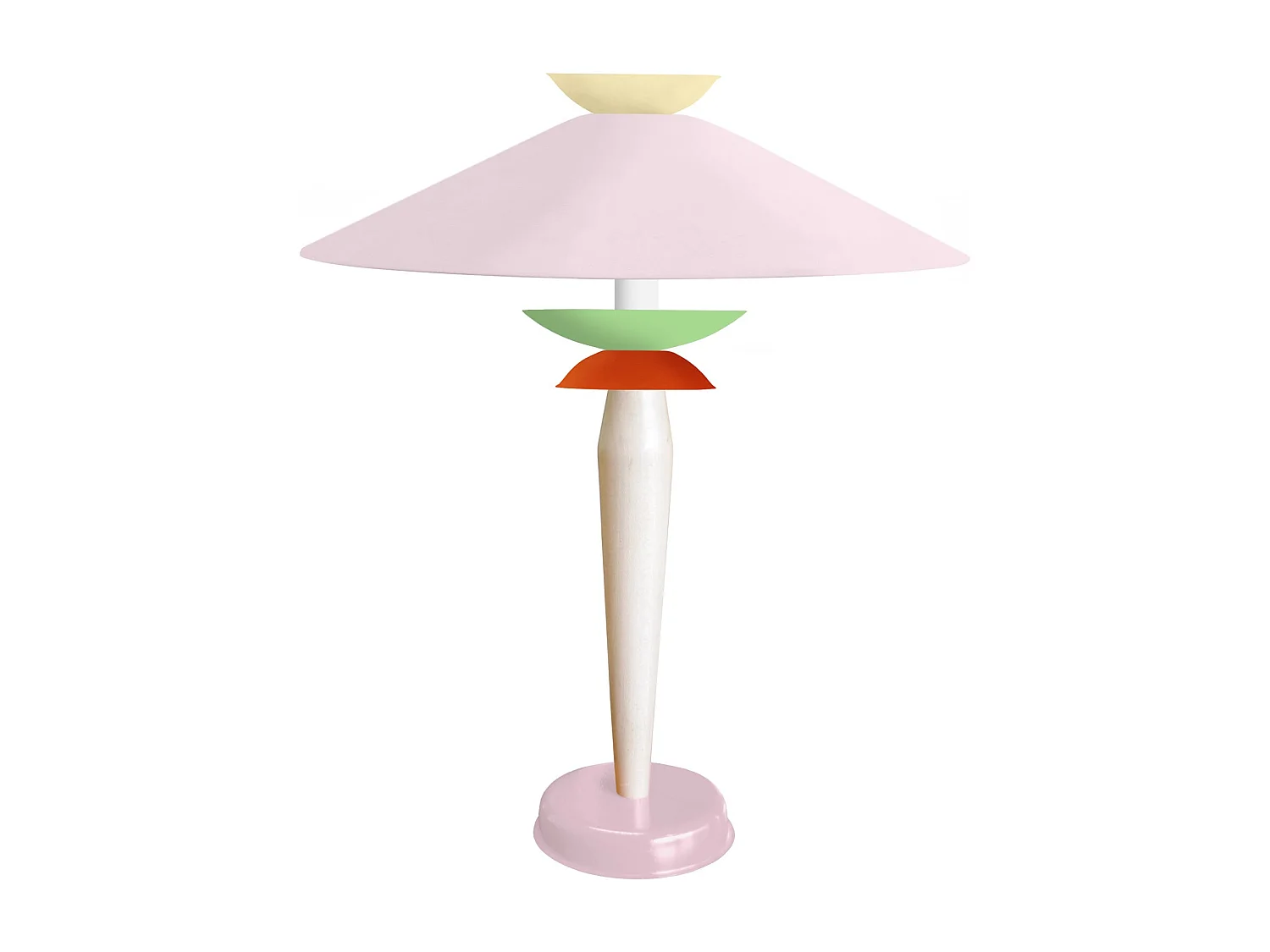 Lampe a Poser TOSEL ,métal,bois,Rose ,H52xD39xP39cm