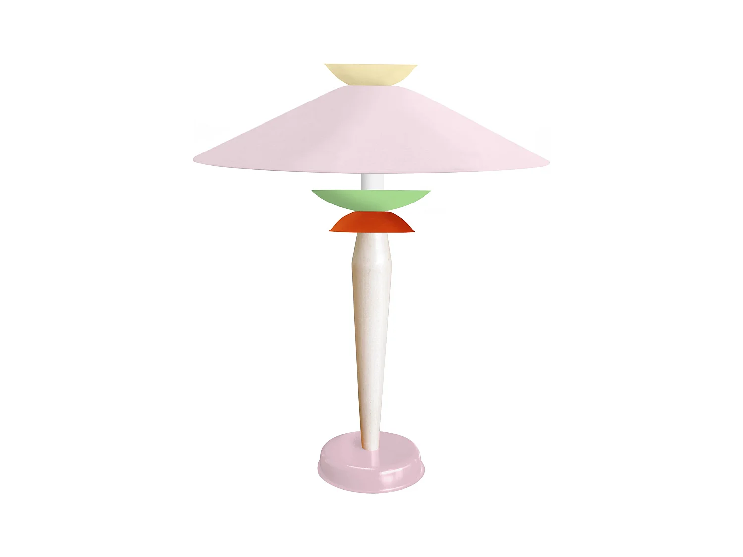 Lampe a Poser TOSEL ,métal,bois,Rose ,H52xD39xP39cm