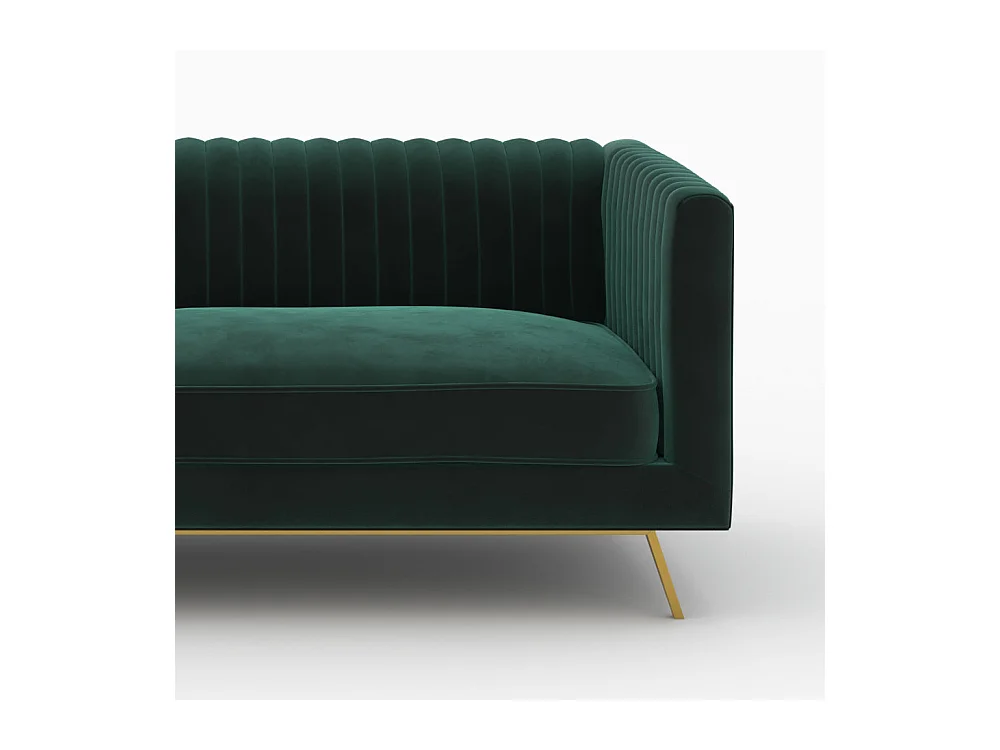 Ensemble canapés en velours vert 5 places - Gatsby